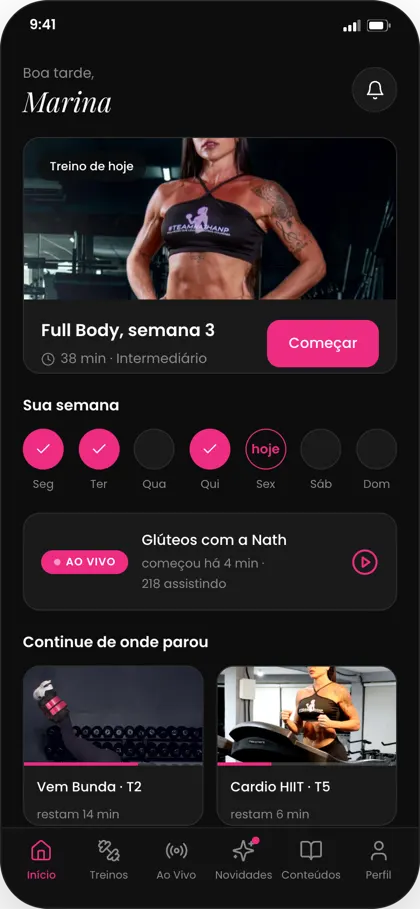 Tela inicial do app